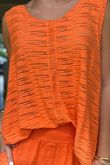 Made in Italy Benji Linen Panel Wave Vest Aperol *